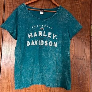 Harley Davidson Teal Tee Shirt XL